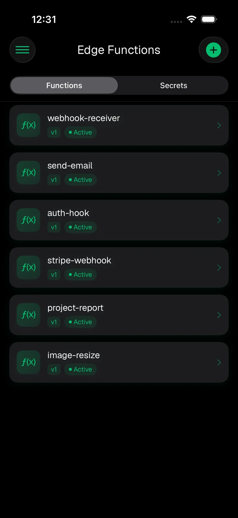 Supanator edge functions screen